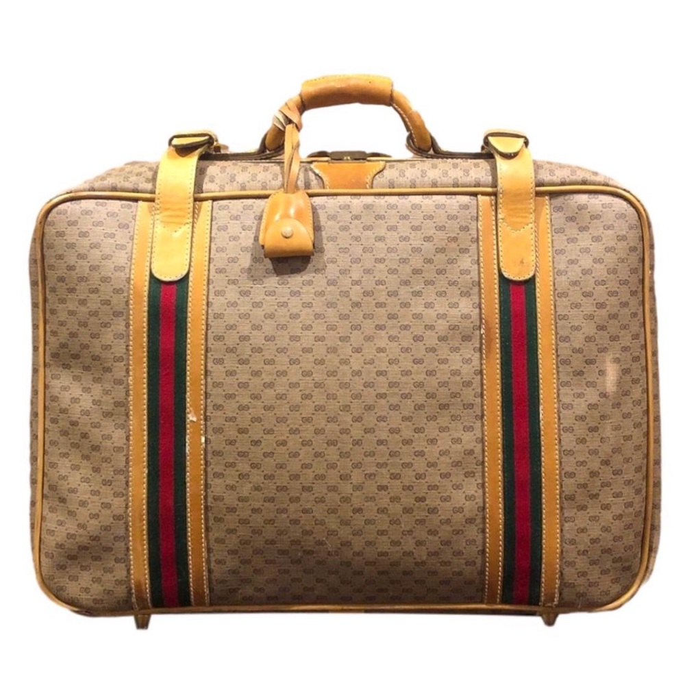 GUCCI Sherry Line Micro Guccissima Canvas and Leather Suitcase